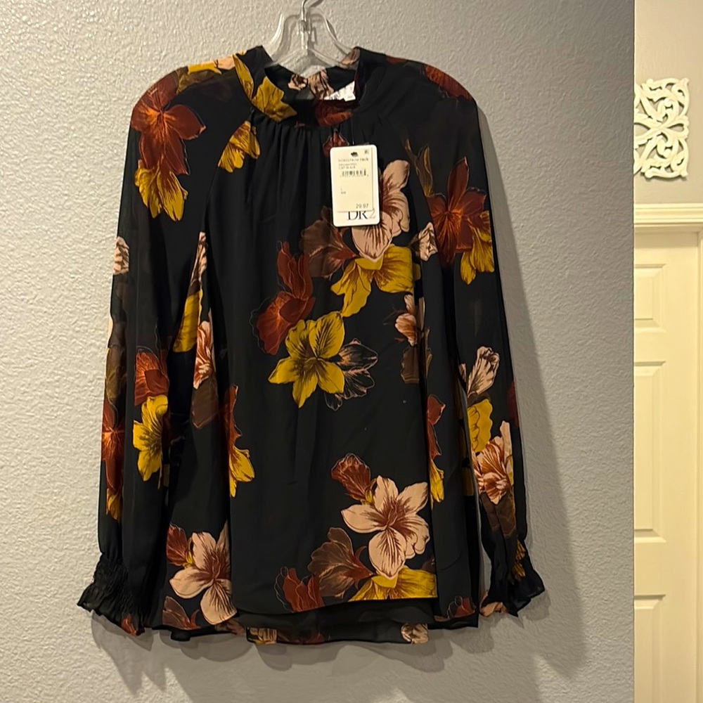 DR2 Yellow and Orange Ruffled Long Sleeve Blouse